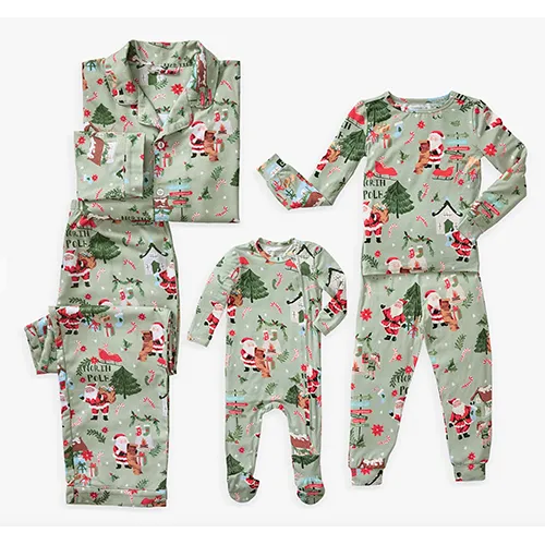 Pottery Barn Kids Candy Cane Village Family Pajama Collection