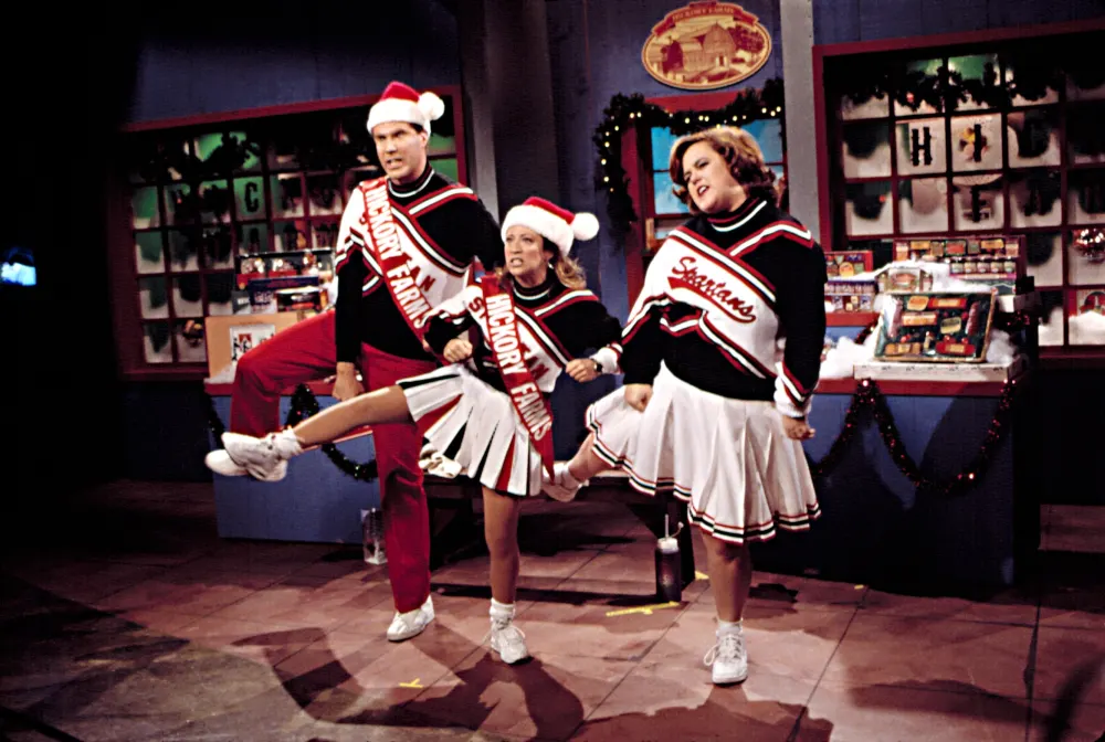 SATURDAY NIGHT LIVE, Will Ferrell, Cheri Oteri & host, Rosie O'Donnell, as the 'Spartan Spirit' Cheer