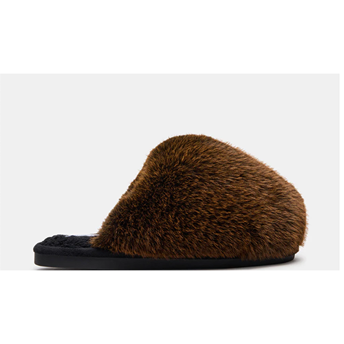 Steve Madden Poof Brown Slippers