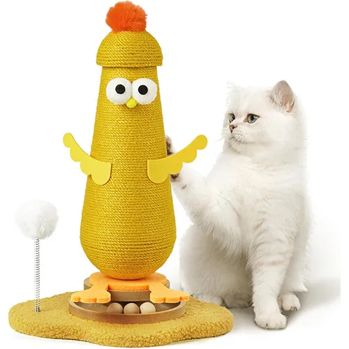 TEWIWAP CAT SCRATCHING POST WITH INTERACTIVE TRACK BALL