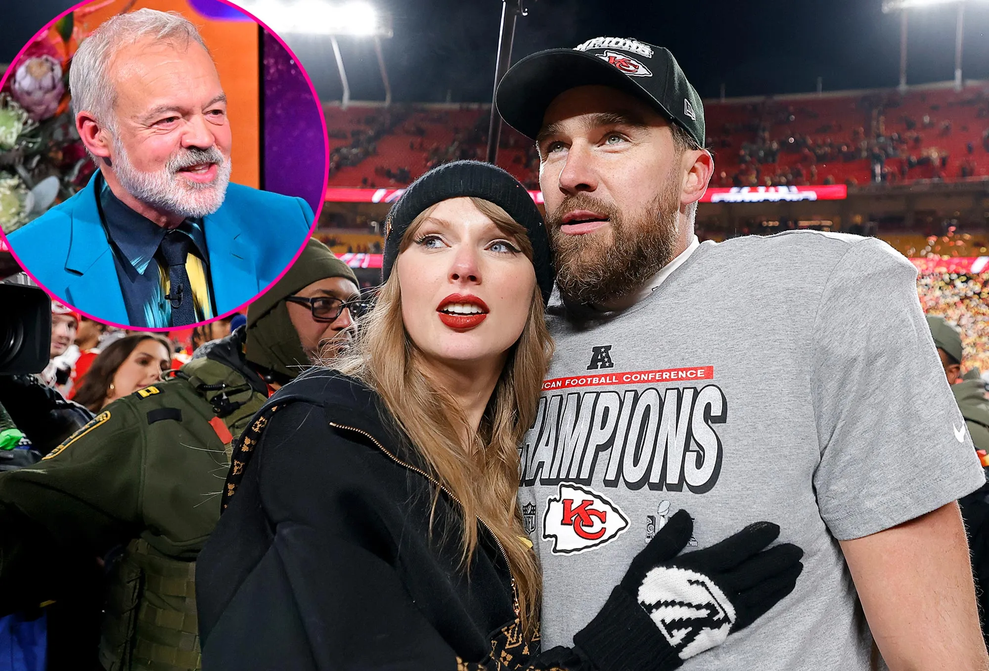 Taylor Swift Casually Calls Travis Kelce My Fiance on The Graham Norton Show GettyImages 2196122888