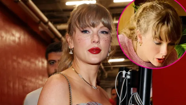 Taylor Swift s Glitter Freckles Return in Studio Photo After She Wore Them to Travis Kelce s Game GettyImages 2177331931