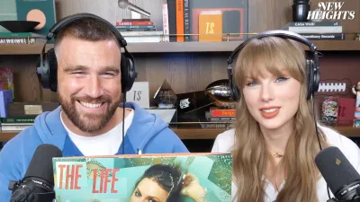 Travis Kelce and Taylor Swift on "New Heights"