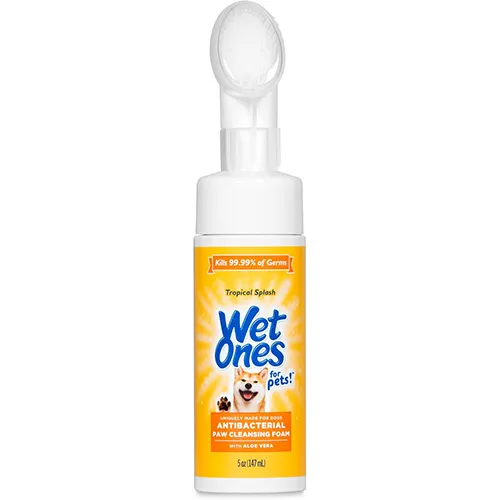WET ONES ANTIBACTERIAL DOG PAW CLEANER WITH BUILT-IN SCRUBBER BRUSH