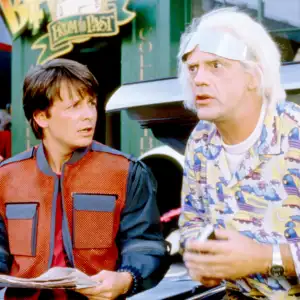 Michael J. Fox, Christopher Lloyd in Back to The Future Part II