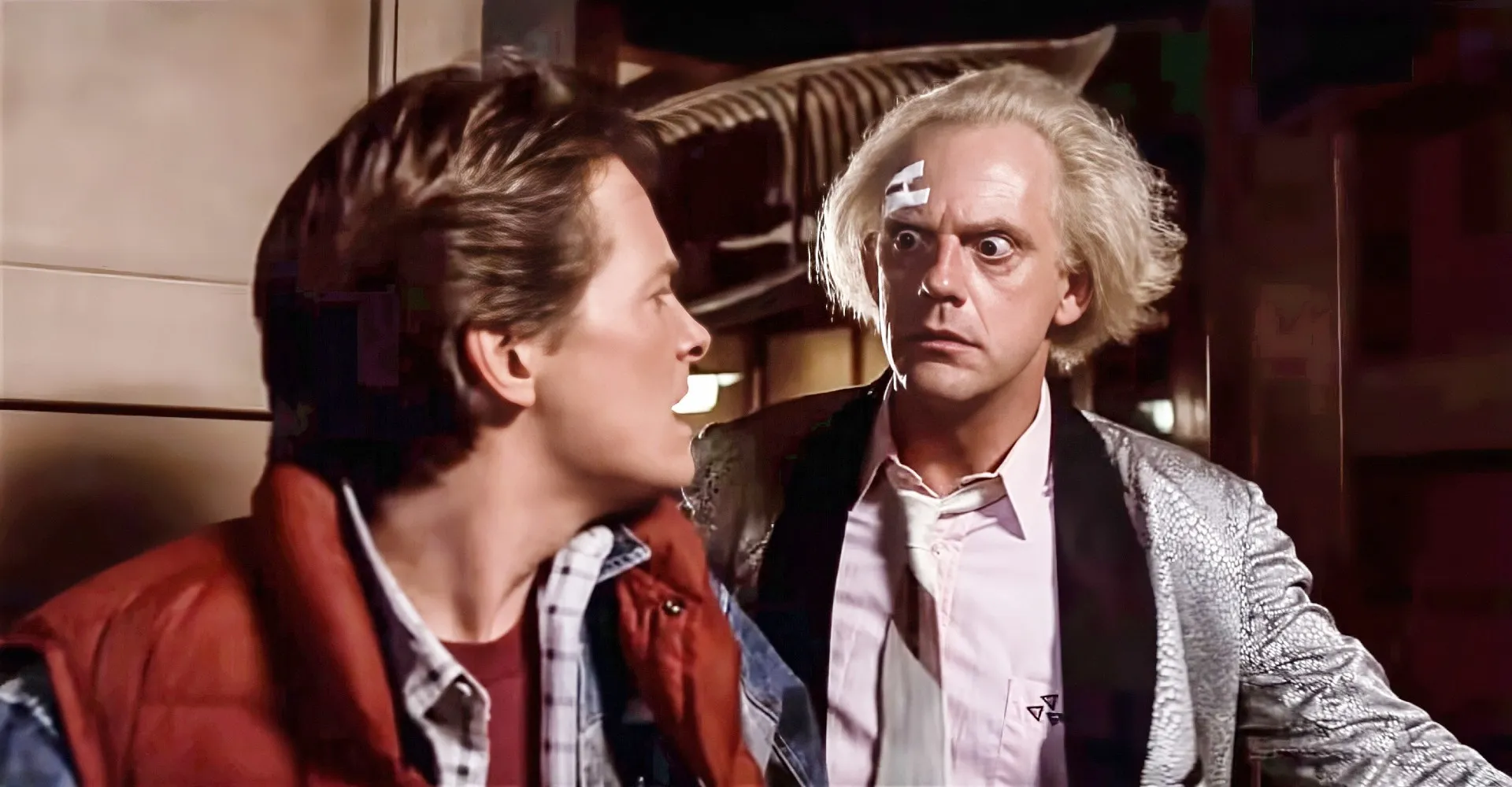 Michael J. Fox and Christopher Lloyd in Back to the Future
