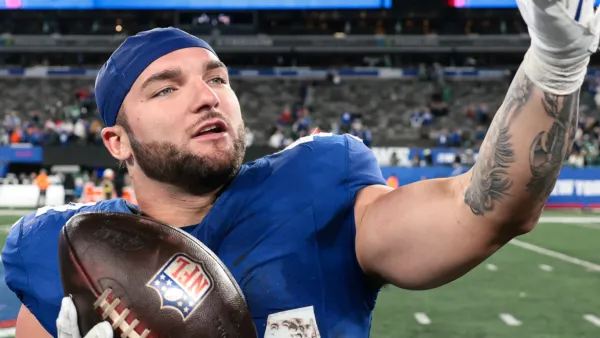 Cam Skattebo #44 of the New York Giants