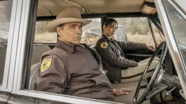 Zahn McClarnon and Jessica Matten in Dark Winds season 2