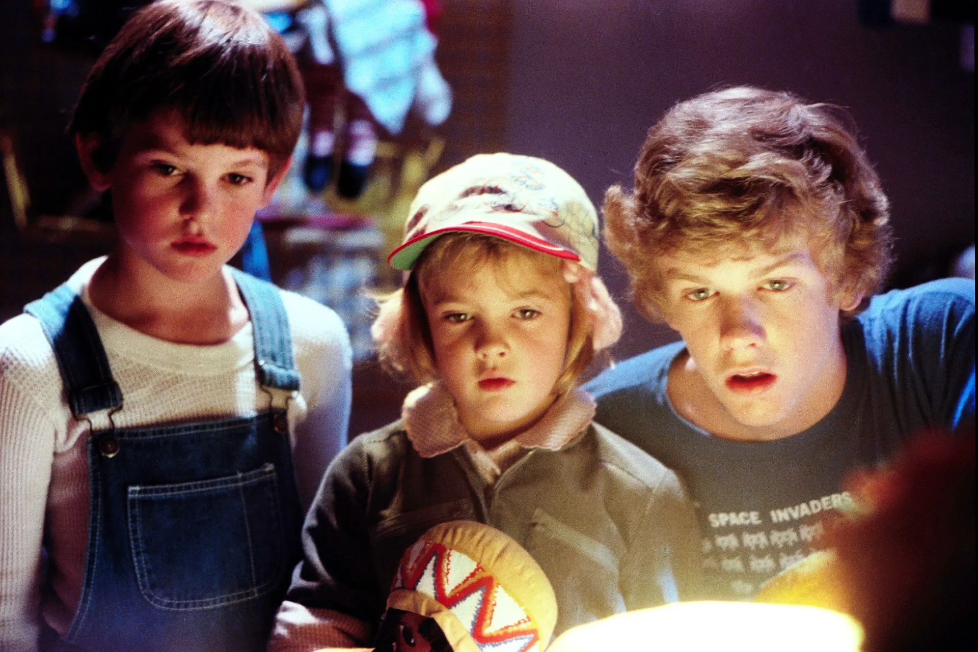 Henry Thomas, Drew Barrymore, Robert MacNaughton in E.T.