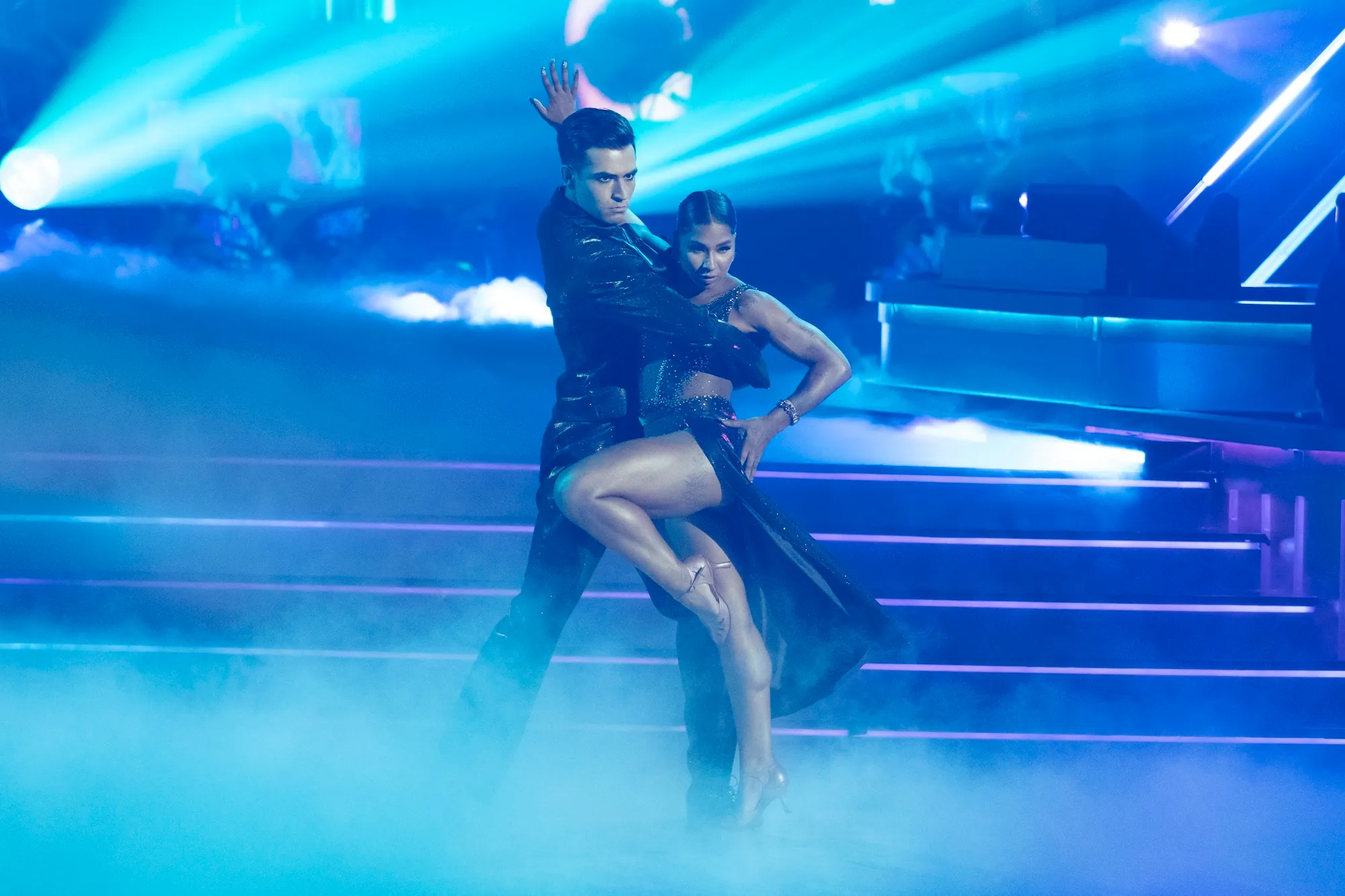 Ezra Sosa Jokes He Needs to Bend His ‘Twinky Legs’ to Match Jordan Chiles’ Height