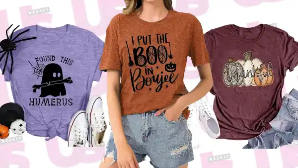 Purple, orange and burgundy T-shirts from Amazon