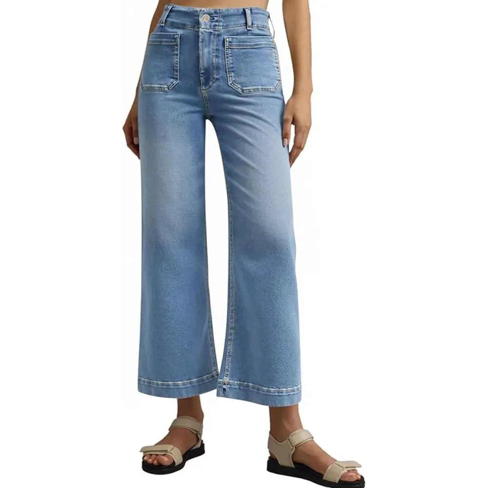 Tankaneo High Waisted Flare Jeans