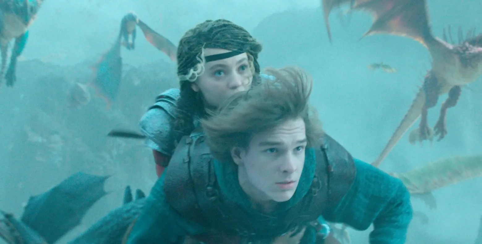 Nico Parker and Mason Thames in How to Train Your Dragon
