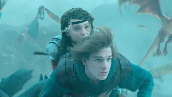 Nico Parker and Mason Thames in How to Train Your Dragon