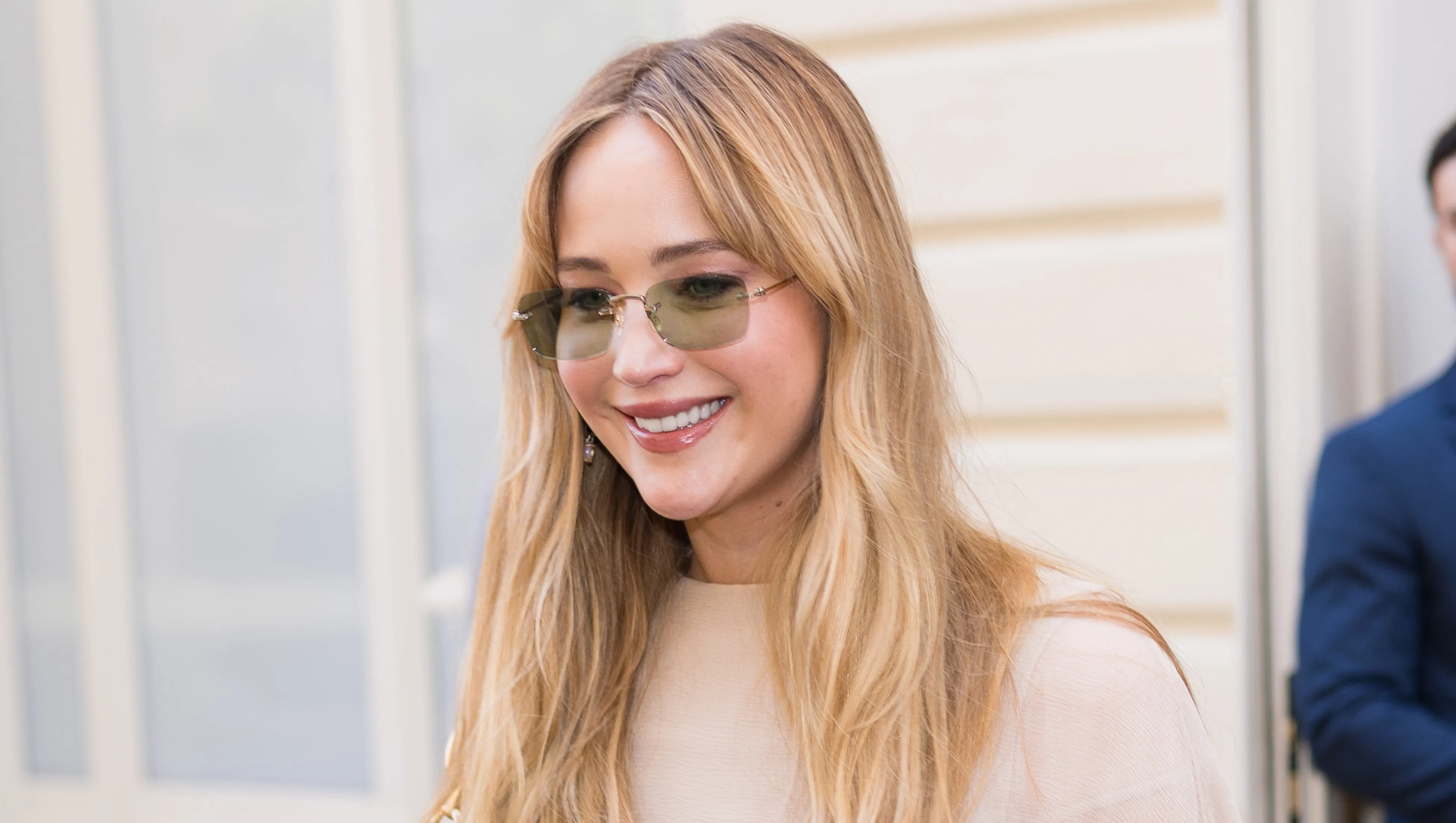 CANNES, FRANCE - MAY 18: Jennifer Lawrence is seen leaving hotel Carlton during day six of the 78th Cannes Film Festival on May 18, 2025 in Cannes, France. (Photo by Jacopo Raule/GC Images)