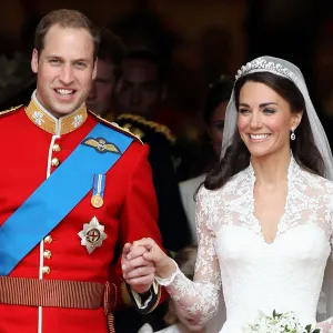 LONDON, ENGLAND - APRIL 29: TRH Prince William, Duke of Cambridge and Catherine, Duchess of Cambridge smile following their marriage at Westminster Abbey on April 29, 2011 in London, England. The marriage of the second in line to the British throne was led by the Archbishop of Canterbury and was attended by 1900 guests, including foreign Royal family members and heads of state. Thousands of well-wishers from around the world have also flocked to London to witness the spectacle and pageantry of the Royal Wedding. (Photo by Chris Jackson/Getty Images)