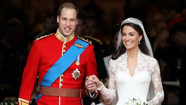 LONDON, ENGLAND - APRIL 29: TRH Prince William, Duke of Cambridge and Catherine, Duchess of Cambridge smile following their marriage at Westminster Abbey on April 29, 2011 in London, England. The marriage of the second in line to the British throne was led by the Archbishop of Canterbury and was attended by 1900 guests, including foreign Royal family members and heads of state. Thousands of well-wishers from around the world have also flocked to London to witness the spectacle and pageantry of the Royal Wedding. (Photo by Chris Jackson/Getty Images)