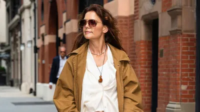 NEW YORK, NEW YORK - SEPTEMBER 08: Katie Holmes is seen on September 08, 2025 in New York City. (Photo by Michael Simon/WireImage)