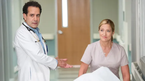 Tony Shalhoub, Edie Falco in Nurse Jackie