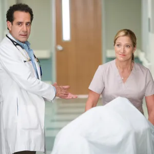 Tony Shalhoub, Edie Falco in Nurse Jackie