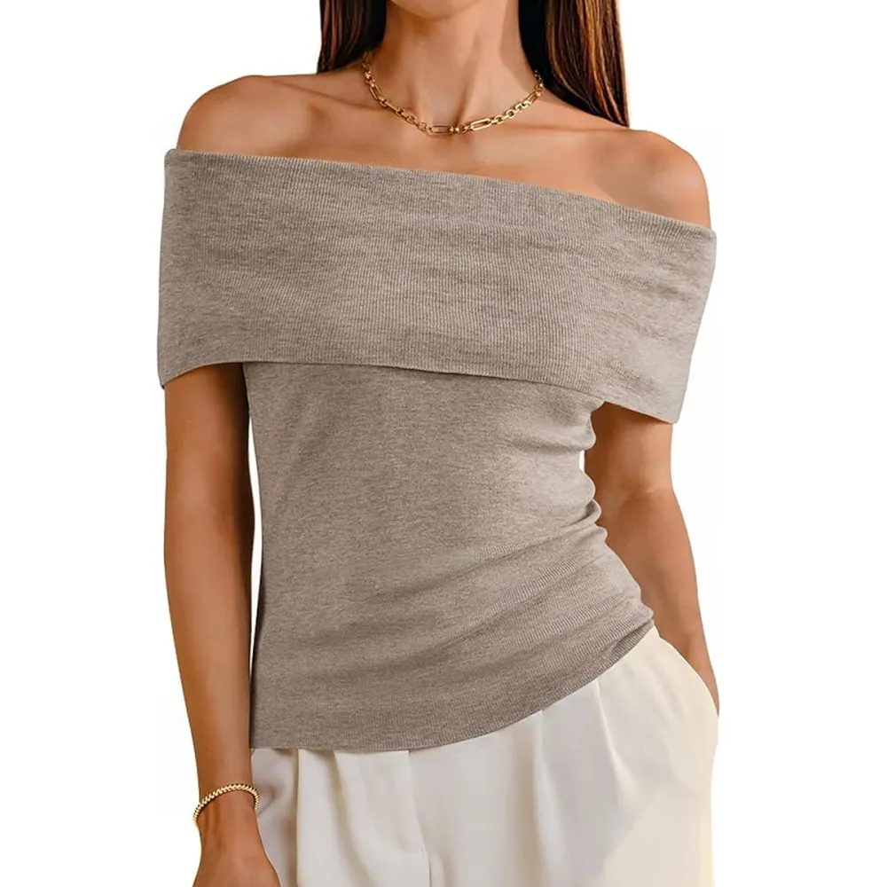 Arach&Cloz Off-Shoulder Slim Fit Top