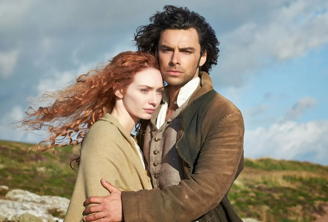 Eleanor Tomlinson and Aidan Turner in Poldark