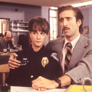 Holly Hunter and Nicolas Cage in Raising Arizona