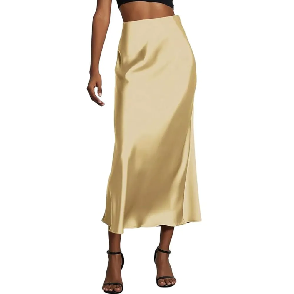Soly Hux Satin Midi Skirt