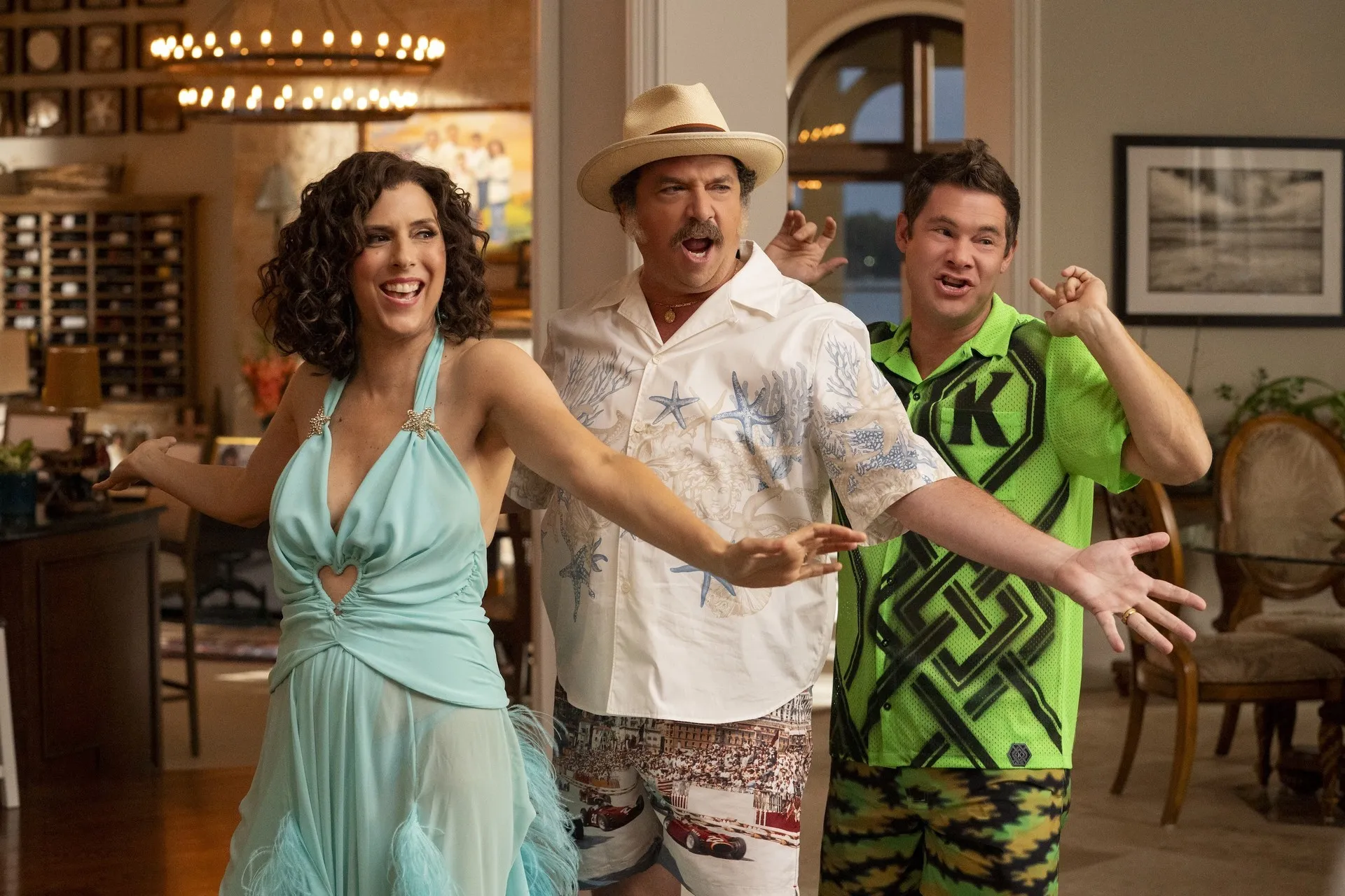 Edi Patterson, Danny McBride, Adam Devine in The Righteous Gemstones