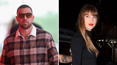 Travis Kelce Makes Apparent Nod to Fiance Taylor Swift With Near-Matching Plaid Outfit Ahead of SNF