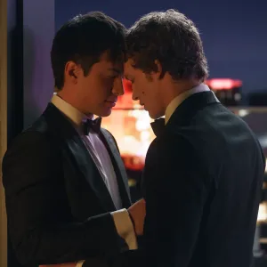 Hudson Williams and Connor Storrie in Heated Rivalry