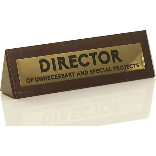 Boxer Gifts &lsquo;Director of Unnecessary Projects&rsquo; Wooden Desk Sign
