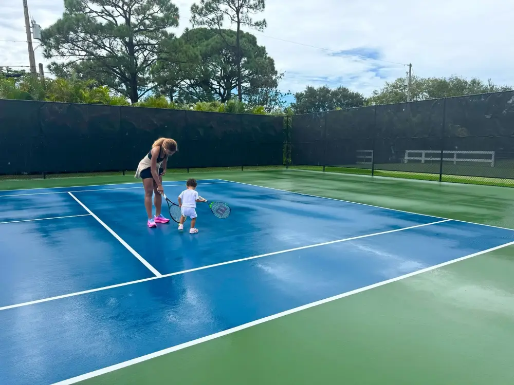 Serena Williams Takes to the Tennis Court With Youngest Daughter Adira