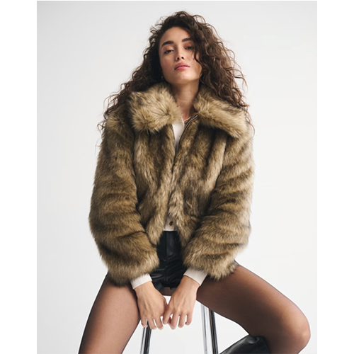 Abercrombie Short Faux Fur Coat