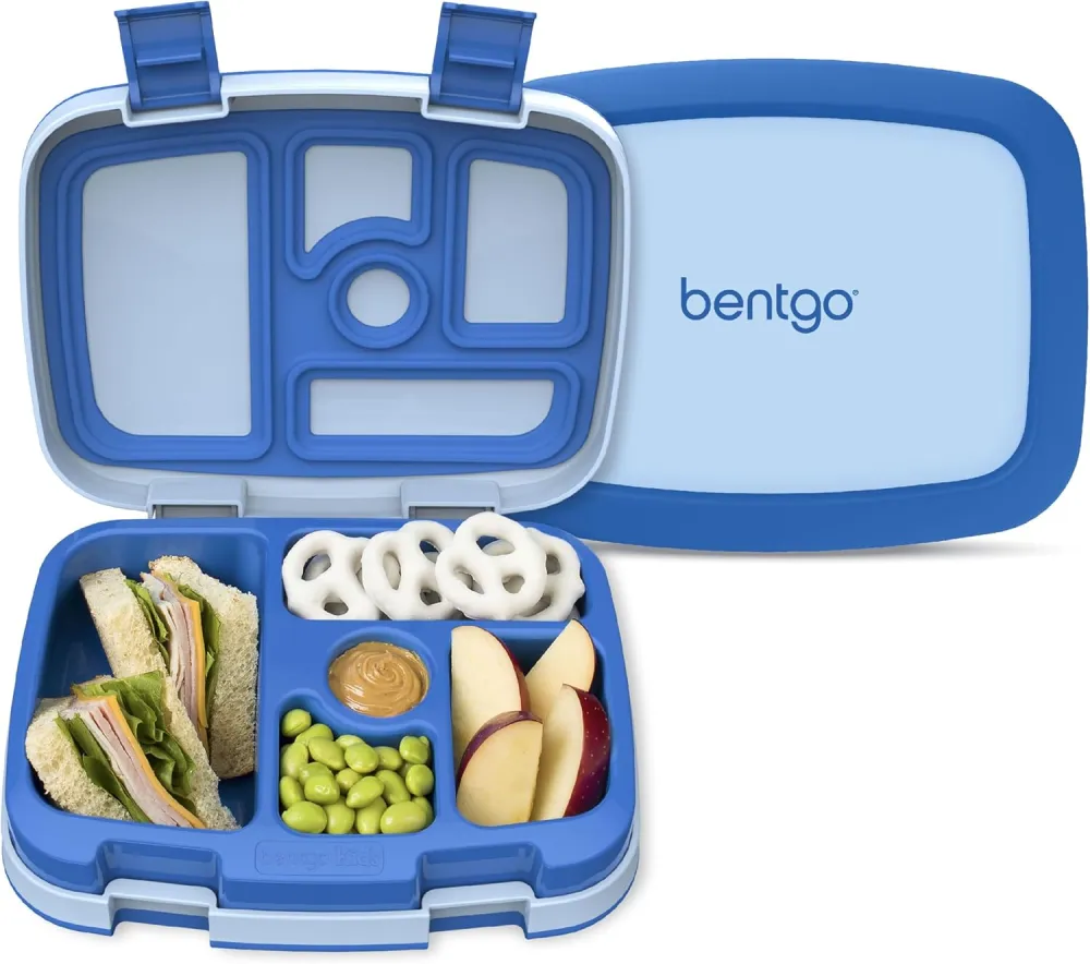 Bentgo Kids bento-style lunch box with divided compartments.