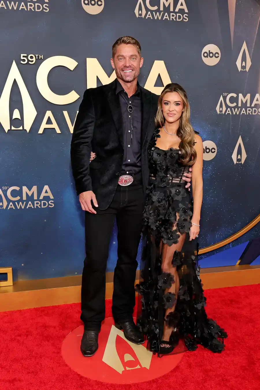 CMA Awards 2025 59th Arrivals Brett Young and Taylor Mills 2247535860
