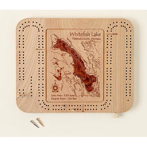 Custom Lake Art Cribbage Board