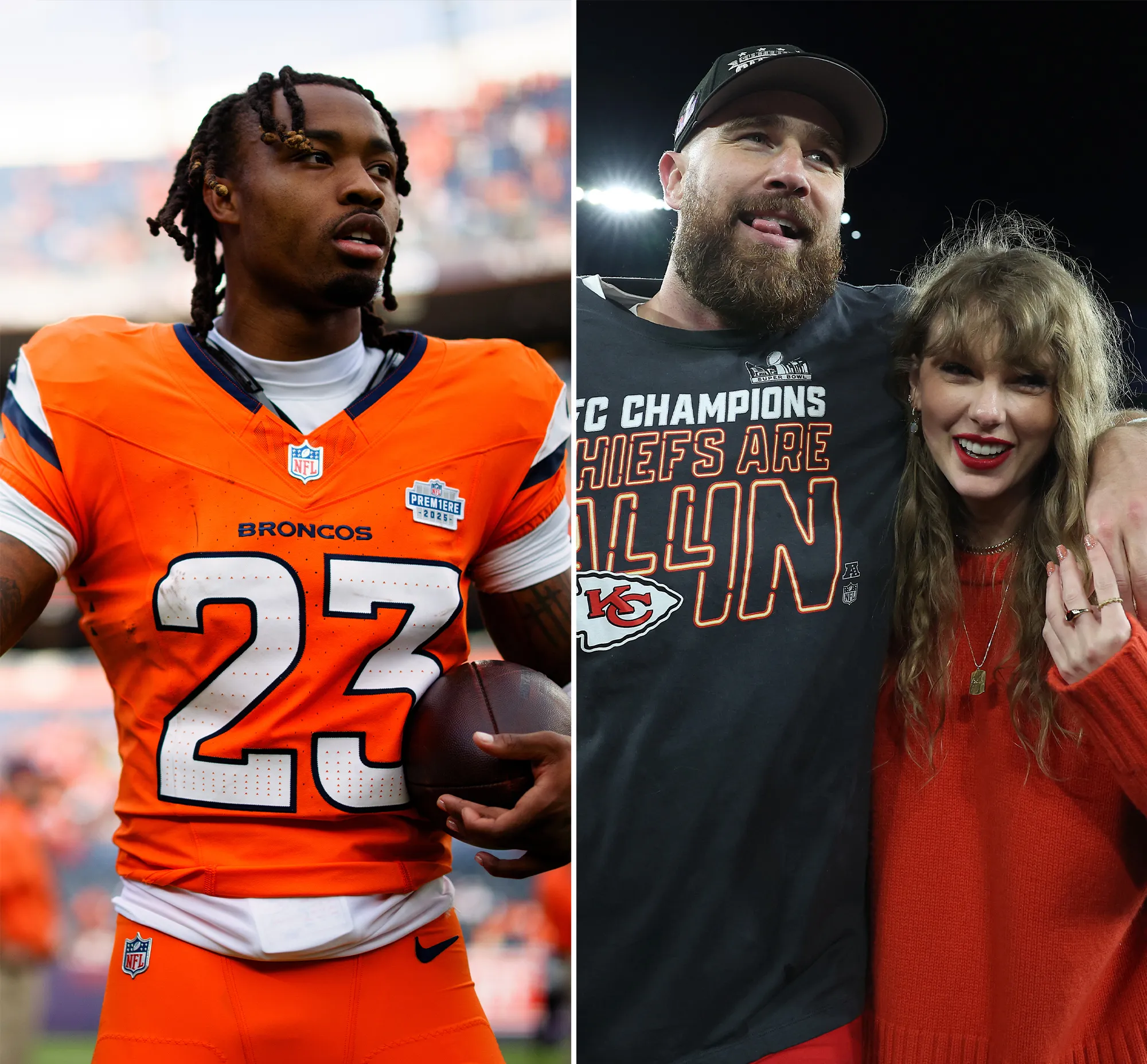 Denver Broncos Player Name Drops Taylor Swift in Sharing Picture Hitting Travis Kelce