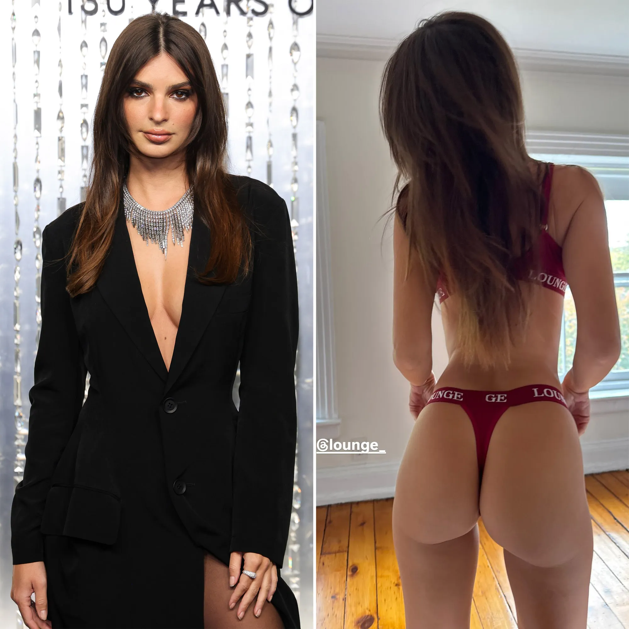Emily Ratajkowski Puts Her Curves on Display in Thong and Bra