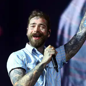 Post Malone performing at 2025 Coachella.