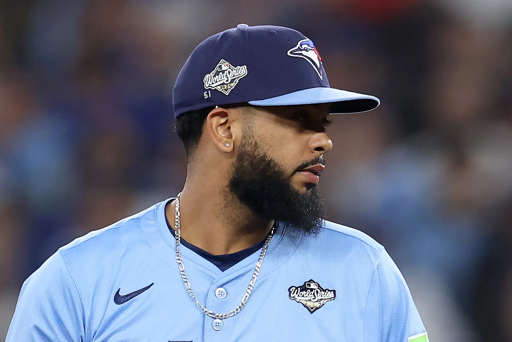GettyImages-2244405543 number 51 on his hat to support support Alex Vesia