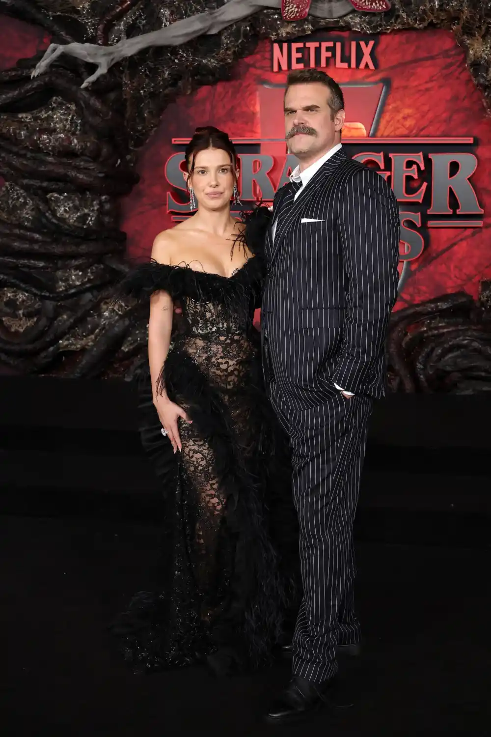 Los Angeles Premiere Of Netflix's "Stranger Things" Season 5 - Arrivals, Millie Bobby Brown and David Harbour 2