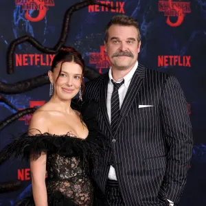 Los Angeles Premiere Of Netflix's "Stranger Things" Season 5 - Arrivals, Millie Bobby Brown and David Harbour