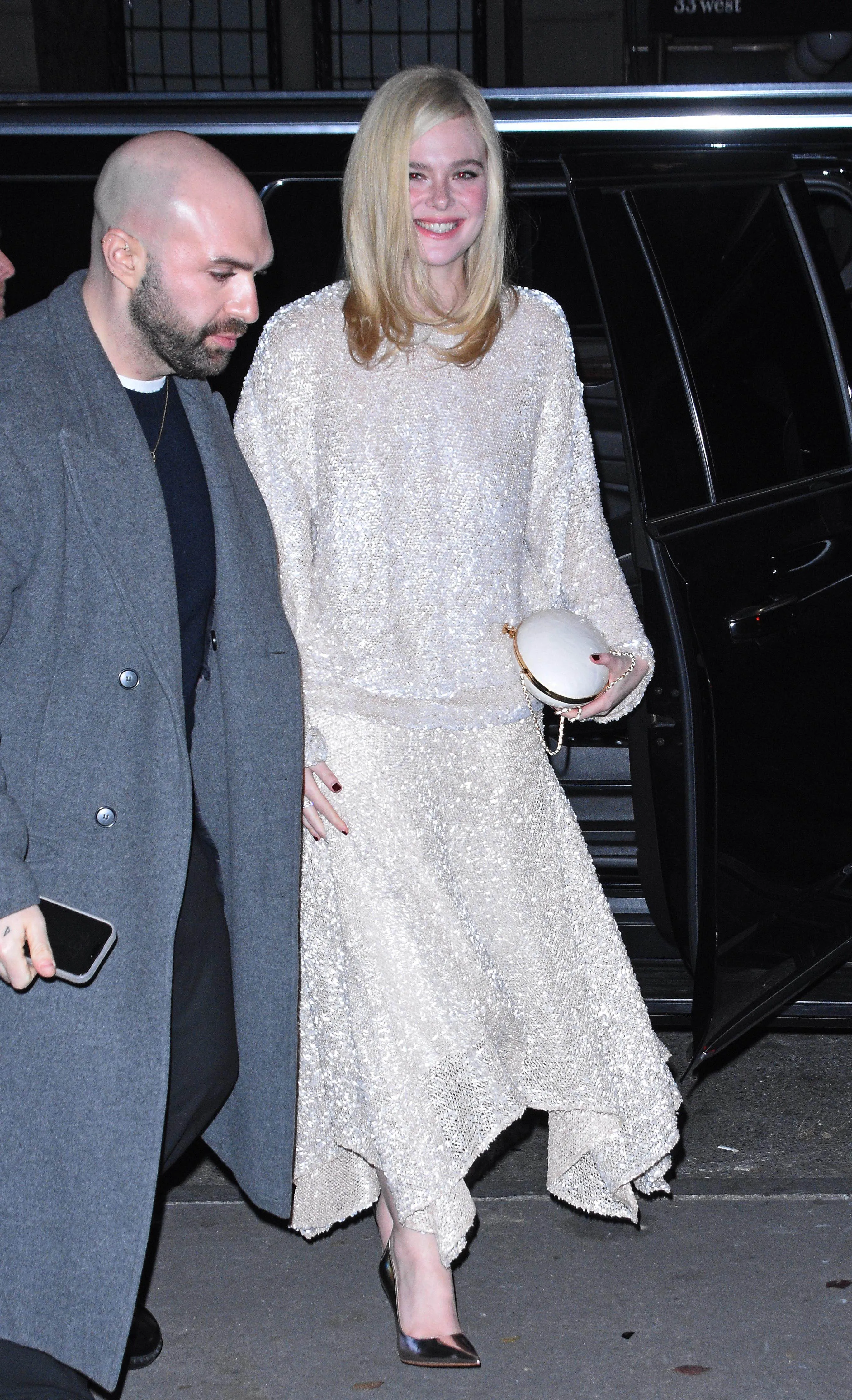 Elle Fanning is seen on November 12, 2025 in New York City.