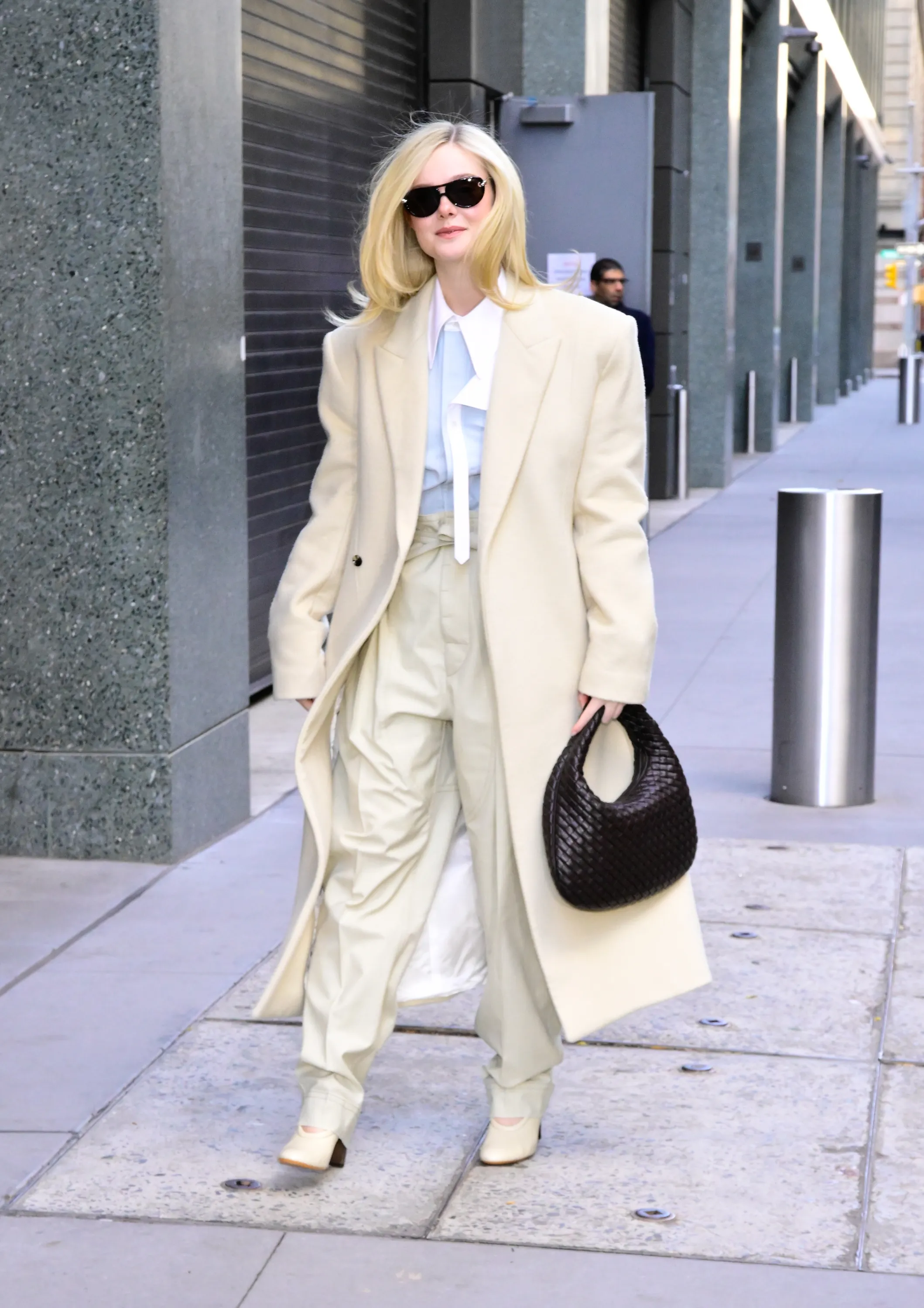 Elle Fanning is seen outside "Good Morning America" on November 11, 2025 in New York City.