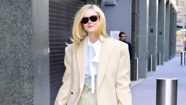 Elle Fanning is seen outside "Good Morning America" on November 11, 2025 in New York City.