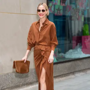 Leslie Bibb is seen in Midtown on November 12, 2025 in New York City.