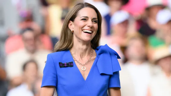 LONDON, ENGLAND - JULY 13: Catherine, Princess of Wales attends day fourteen of the Wimbledon Tennis Championships at the All England Lawn Tennis and Croquet Club on July 13, 2025 in London, England. (Photo by Karwai Tang/WireImage)