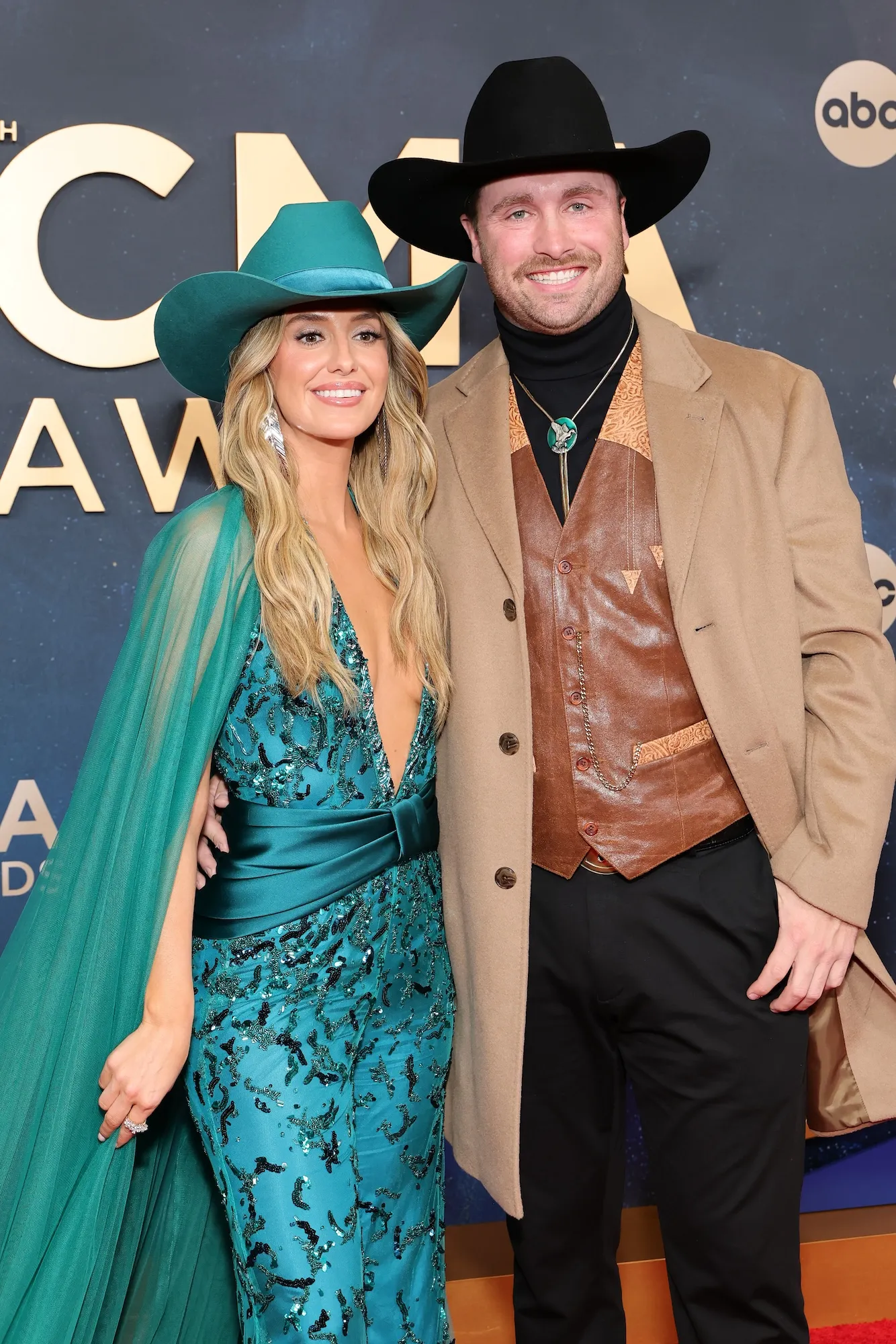 Lainey Wilson and Fiance Duck Hodges Subtly Coordinate at 2025 CMAs GettyImages-2247538478