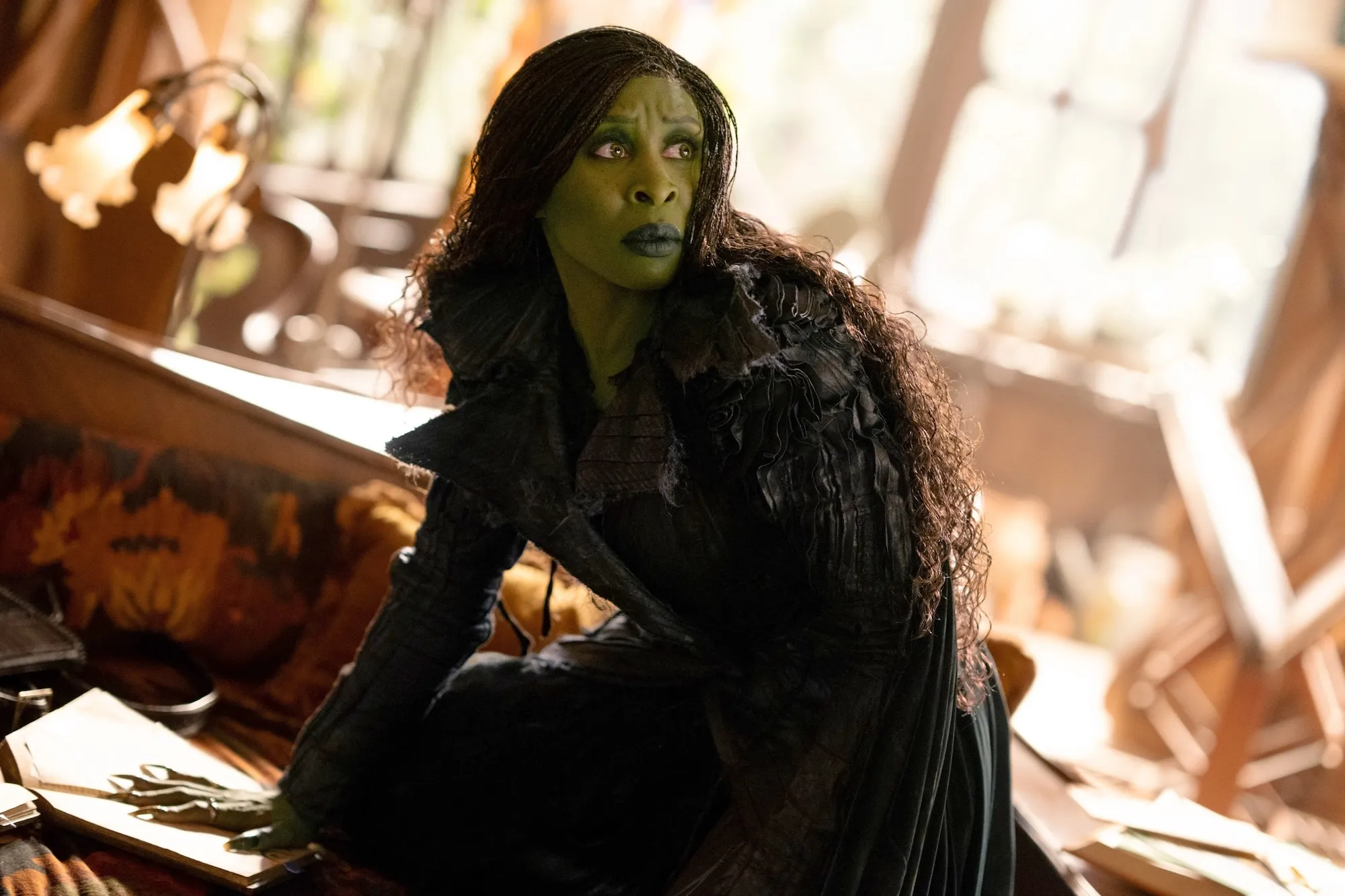 MCDWIFO_UV020 Elphaba's 'Sex Cardigan' Sparks Debate Among Wicked: For Good Viewers